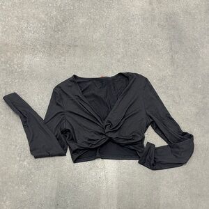 Elegant Black Twist-Front Top